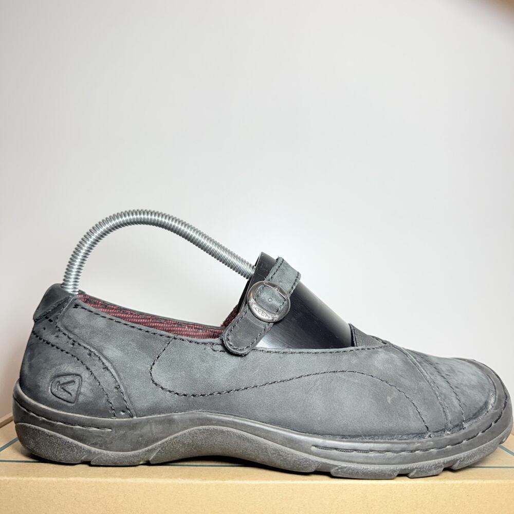 KEEN Womens 8.5 Black Leather Mary Jane Slip On Casual Comfort Walking Shoes